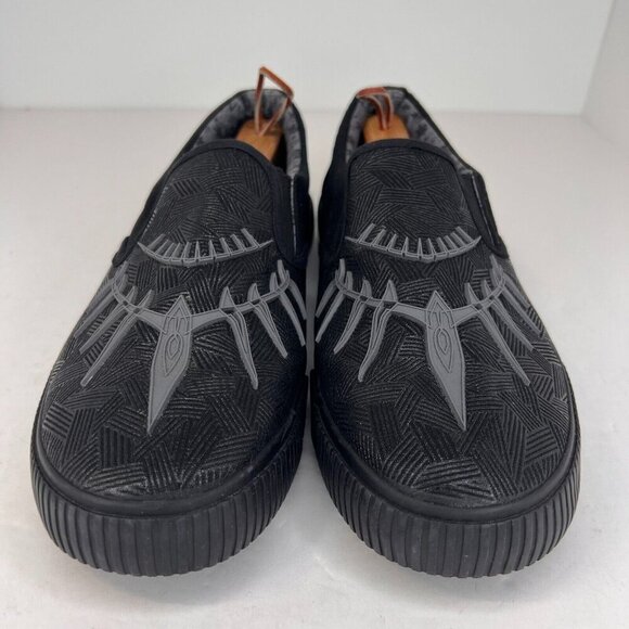 Ground Up Mens Black Panther Marvel Comics Low Canvas Size 11.5 Slip On Shoes - Picture 3 of 11
